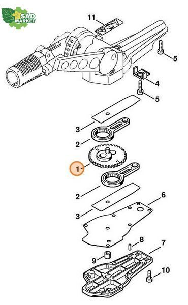 Зубчатое колесо мотоножниц STIHL HL 45, 75, 90, 100 42306407503 фото