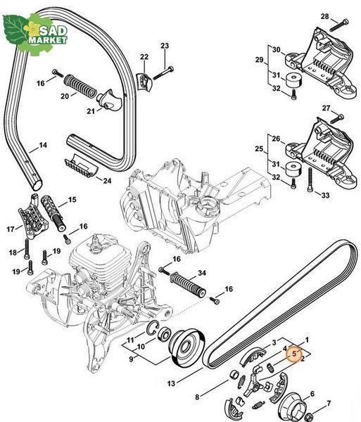 Пружина зчеплення STIHL MS361, TS420 00009975510 фото