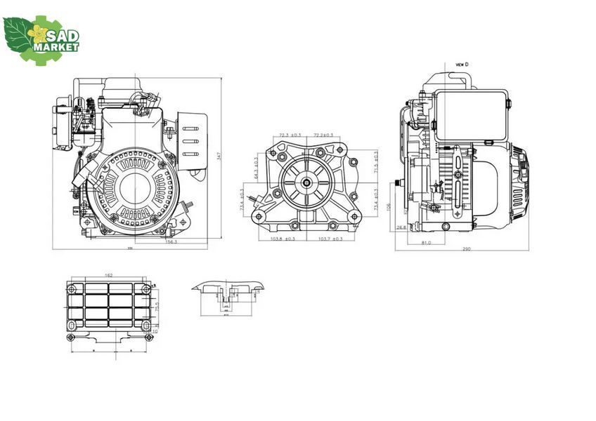 Двигатель бензиновый LONCIN LC165F-3Н 13013 фото