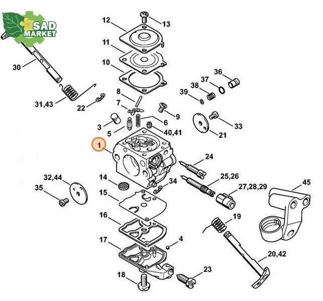 Карбюратор бензопилы STIHL MS 230, 250 11231200631 фото
