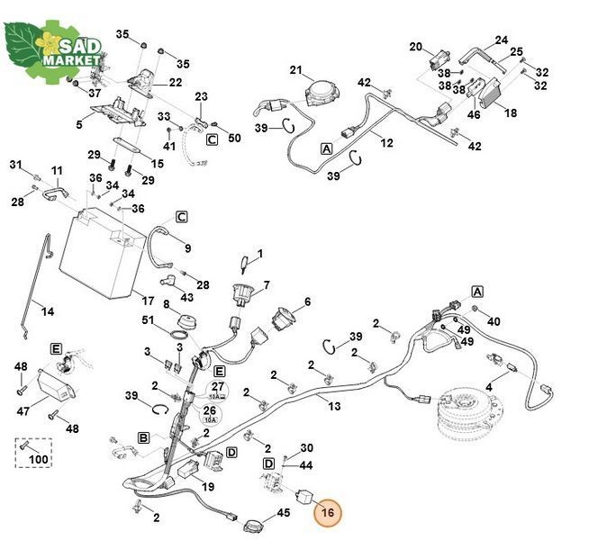 Реле садового трактора STIHL 61604303100 фото