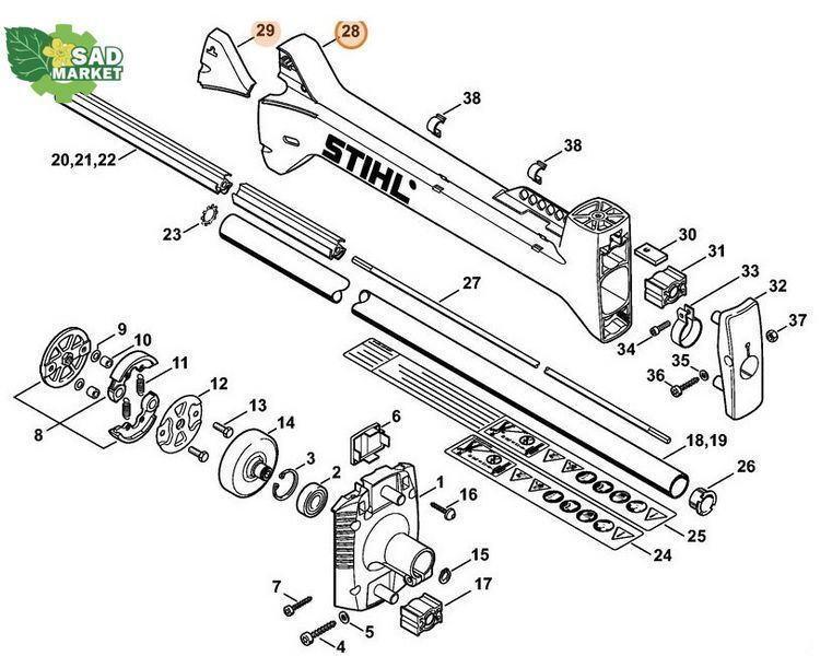 Корпус антивибрационный мотокосы STIHL FS 450 41287900950 фото