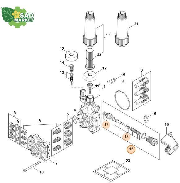 Поршень распределительный мойки высокого давления STIHL (Штиль) RE 110 49505100301 фото