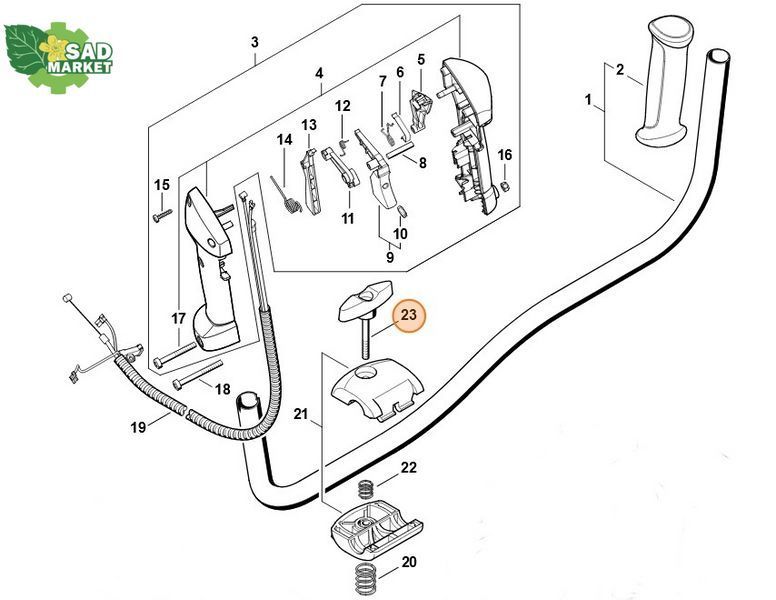 Пружина крепления ручки мотокосы STIHL FS 450 (мал.) 00009971304 фото