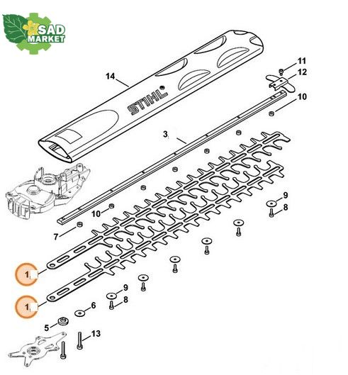 Нож 500мм/20" к кусторезам Stihl HSA 66, HSA 86 48517106053 фото