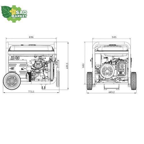 Генератор бензиновий GENERGY TURBO 5000 5,5 кВт 240047090 фото