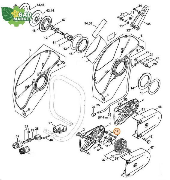 Винт натяжной к бензорезам STIHL TS 700, TS 800 42247109502 фото
