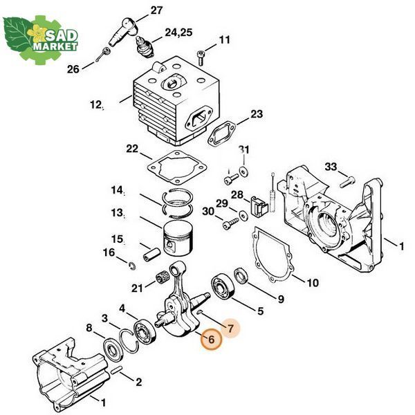 Вал колінчатий оприскувача STIHL SR 420 42030300400 фото