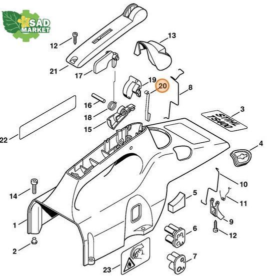 Пружина плоска (тяги газу) бензоріза STIHL TS 400 42231824700 фото