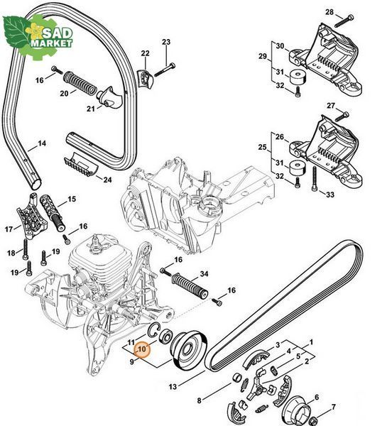 Підшипник кульковий бензоріза STIHLTS 500i-A, TS 700, TS 800 95030035136 фото