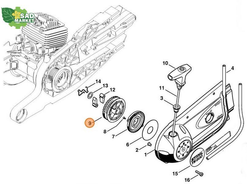 Шкив стартера бензореза STIHL TS 460, TS 700, TS 800 42241901001 фото