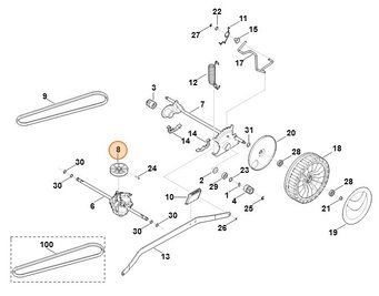 Шкив клиноременной газонокосилки STIHL/VIKING 650.0 T, 650.3 T 63607041000 фото