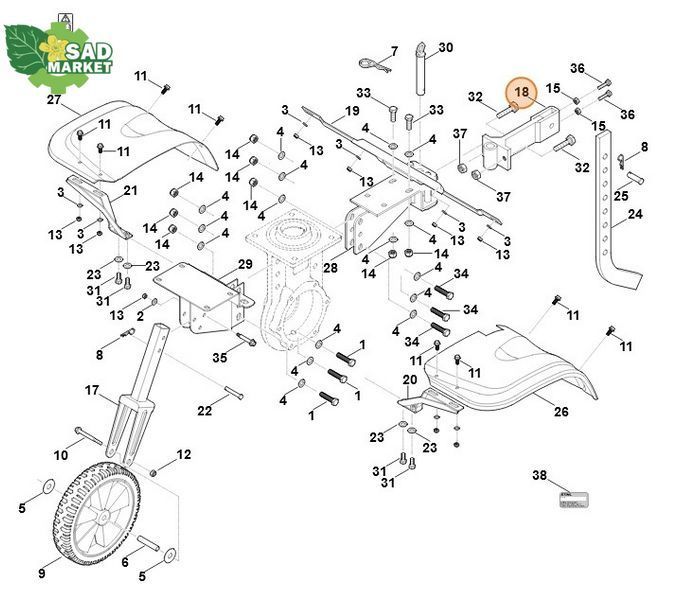 Держатель для культиватора STIHL MH 700.0 / MH 700.1 62517104500 фото