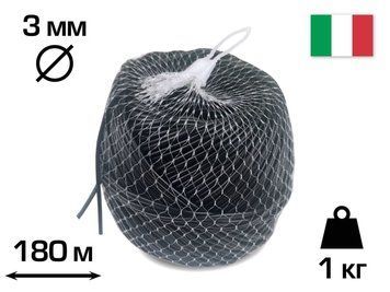 Кембрік, пластикова зав'язка, ЧОРНА, 3мм, EXTRA, 180 м. CORDIOLI (23FIPEGRN3) 23FIPEGRN3 фото