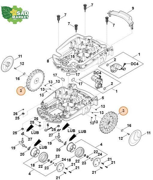 Заднее колесо газонокосилки робот STIHL/VIKING iMow 63097000401 фото