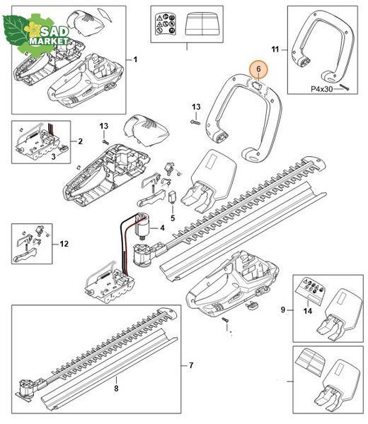 Выключатель (переключатель) для аккумуляторных ножниц STIHL HSA 45 45114300503 фото