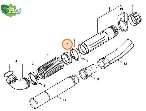 Кільце ковзання трубки повітродувки STIHL BR 450, BR 700, BR 800 42827016301 фото