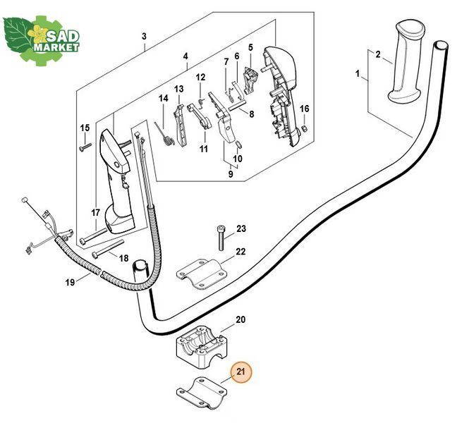 Зажимная полусфера STIHL FS 55, 80, 120, 250, KM 55 41307910606 фото