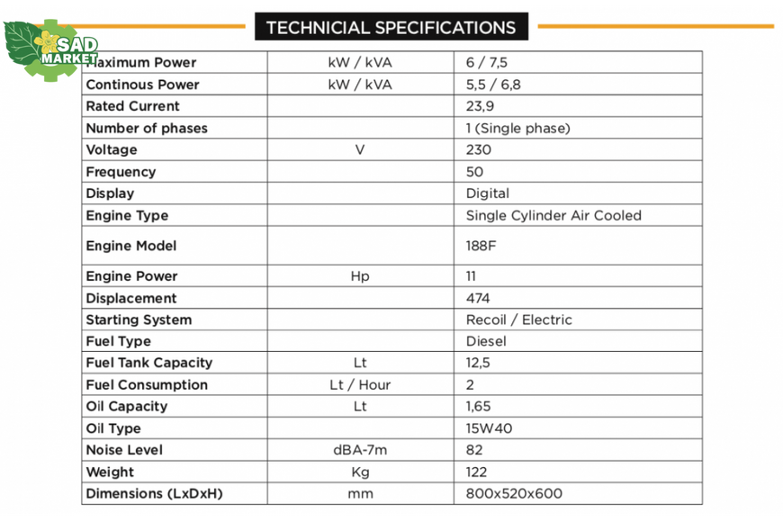 Генератор дизельный Full FDL8000LE FULL FDL 8000LE фото