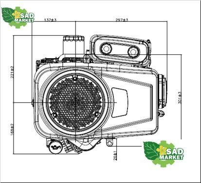 Бензиновый двигатель Husqvarna HS452, D25.4х79.5мм 5986940-01 фото