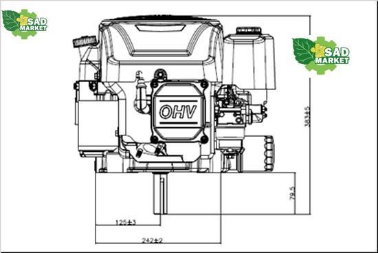 Бензиновый двигатель Husqvarna HS452, D25.4х79.5мм 5986940-01 фото