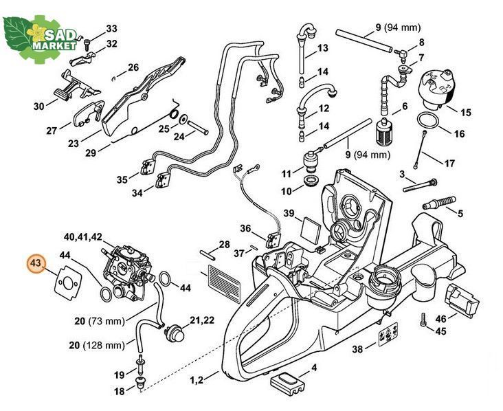 Прокладка карбюратора STIHL TS 700, TS 800 42241290903 фото