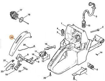 Полукожух рукоятки бензопилы STIHL MS 440, 460, 461 11287910600 фото