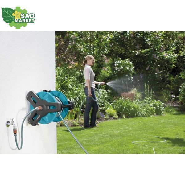 Котушка для шланга Gardena Classic 50 + комплект для поливу, 20 м + настінне кріплення 08009-20.000.00 фото