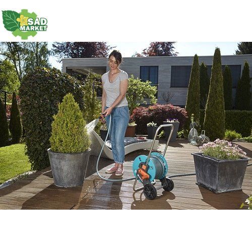 Візок для шланга Gardena AquaRoll S + комплект для поливу, 20 м 18502-50.000.00 фото