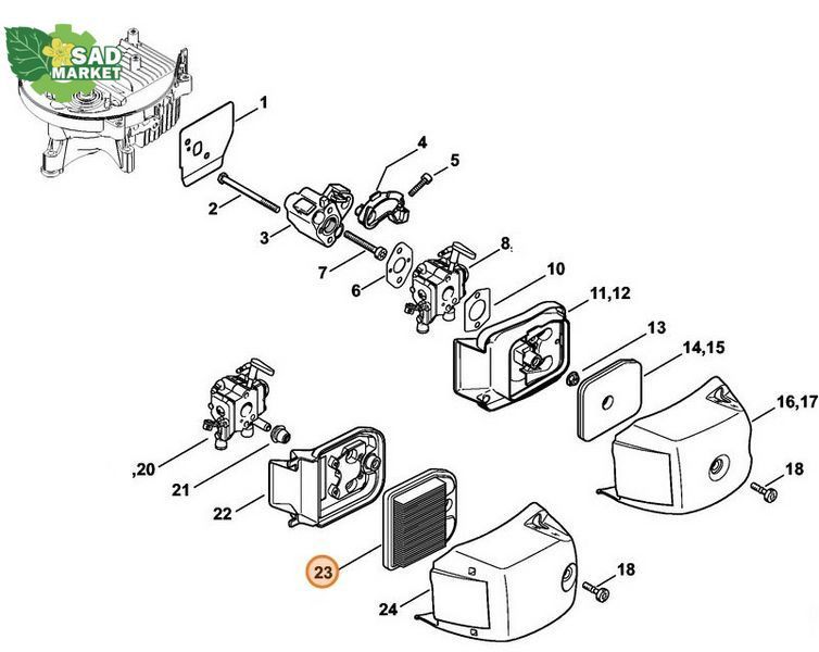 Фильтр воздушный для мотоножниц STIHL HS 81 / HS 82 / HS 86 / HS 87 42371410300 фото