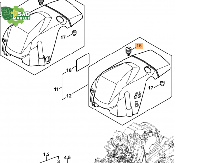 Винт крепления верхней крышки бензопилы STIHL 261/362 11401409200 фото