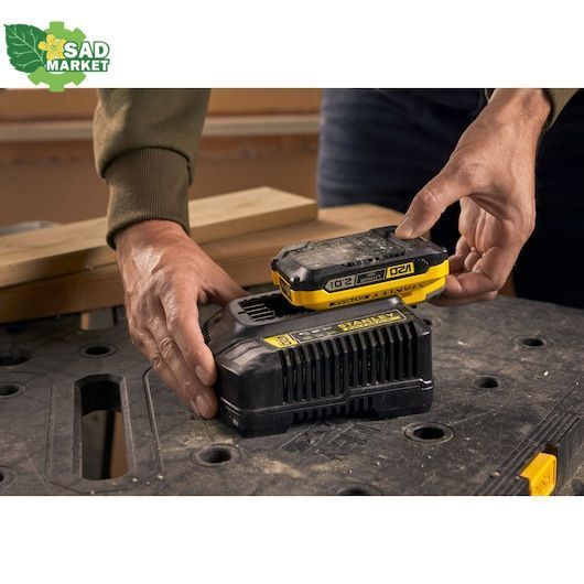 Зарядное устройство быстрое 4A + 2 АКБ Stanley FATMAX V20 2A SFMCB12D2 SFMCB12D2-QW фото