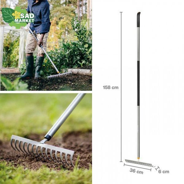 Грабли стальные с ручной Fiskars Ergonomic 1077113 фото