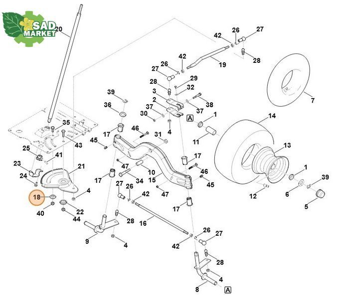 Втулка підшипнпка рулевого керування трактора STIHL/VIKING 61657633000 фото