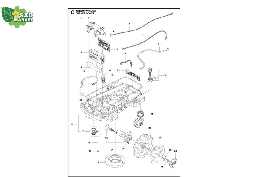 Плата датчика контуру задня до газонокосарки-робота Husqvarna Automower 405X/415X 5989152-01 фото