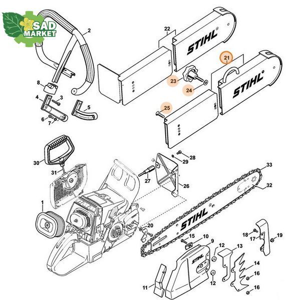 Ограничитель глубины реза к бензопилам STIHL (30036506502) 30036506502 фото