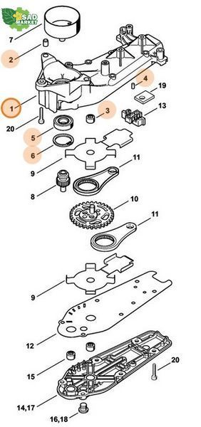 Корпус редуктора STIHL HS 81 T, HS 82 T 42376400500 фото