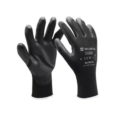 Перчатки защитные WURTH Black PU, р10 (0899402410) 0899402410 фото