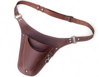 Пояс-чехол кожаный для садового инструмента на 3 кармана (КОРИЧНЕВЫЙ) G-Leather G-LEATHER-3BRO фото