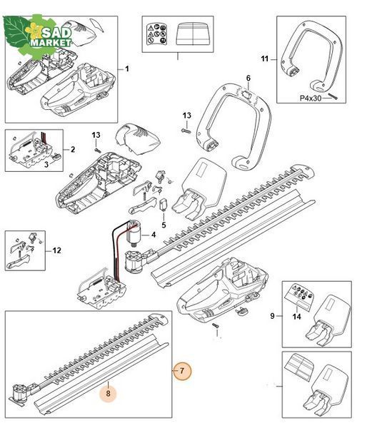 Ріжучий комплект з редуктором до ножиць для живоплоту STIHL HSA 45 450мм / 18" 45116407400 фото