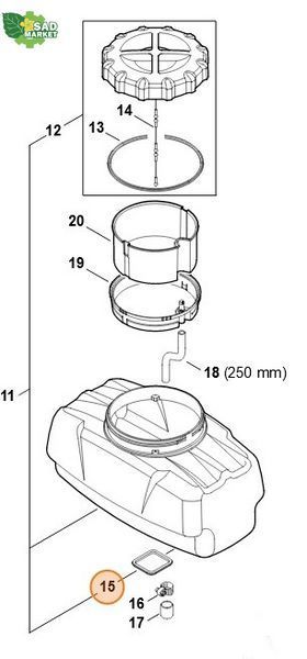 Уплотнение корпуса опрыскивателя STIHL SR 430, SR 450 42447190250 фото