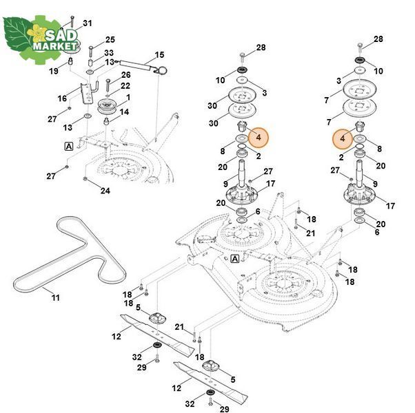 Поводок (направляюча) валу трактора косарки STIHL 61707020600 фото