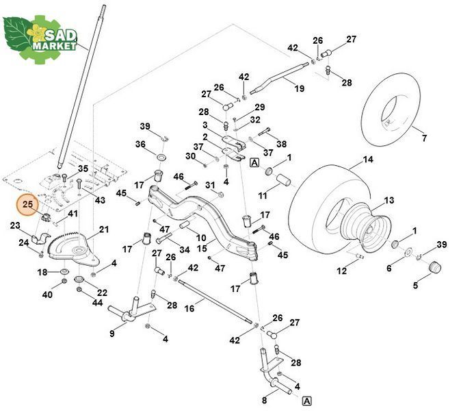 Шестерня рульового керування садового трактора STIHL MT 5-6 серий 61707636100 фото