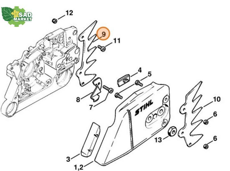 Упор зубчатый (корпуса) бензопилы STIHL MS 640, 650, 660 11226640505 фото