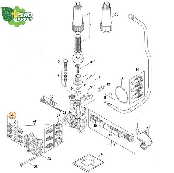 Резьбовая пробка для мойки высокого давления STIHL RE 120 (3 шт) 49507002300 фото