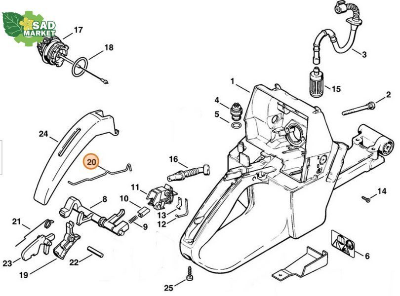 Тяга дроссельной заслонки бензопилы STIHL MS 440, 460,461 11281821500 фото