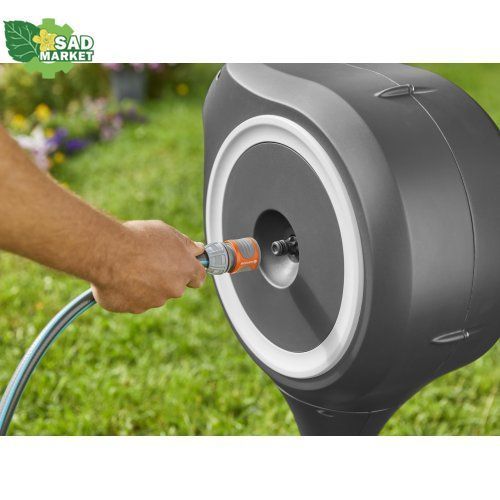 Котушка Gardena RollUp M наземна автоматична білого кольору + набор для полива, 20 м 18616-20.000.00 фото