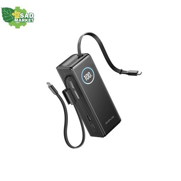 Повербанк EcoFlow RAPID Power Bank с кабелями 25000mAh черный EF-RAPID25K100W-B-EU фото