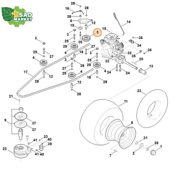 Ролик натяжной трактора садового STIHL RT 6127.0 ZL 61707601292 фото