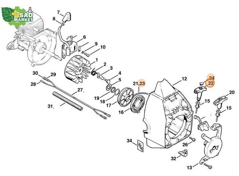 Рукоятка стартера ElastoStart STIHL, D 3,5 мм (00001903401) 00001903401 фото